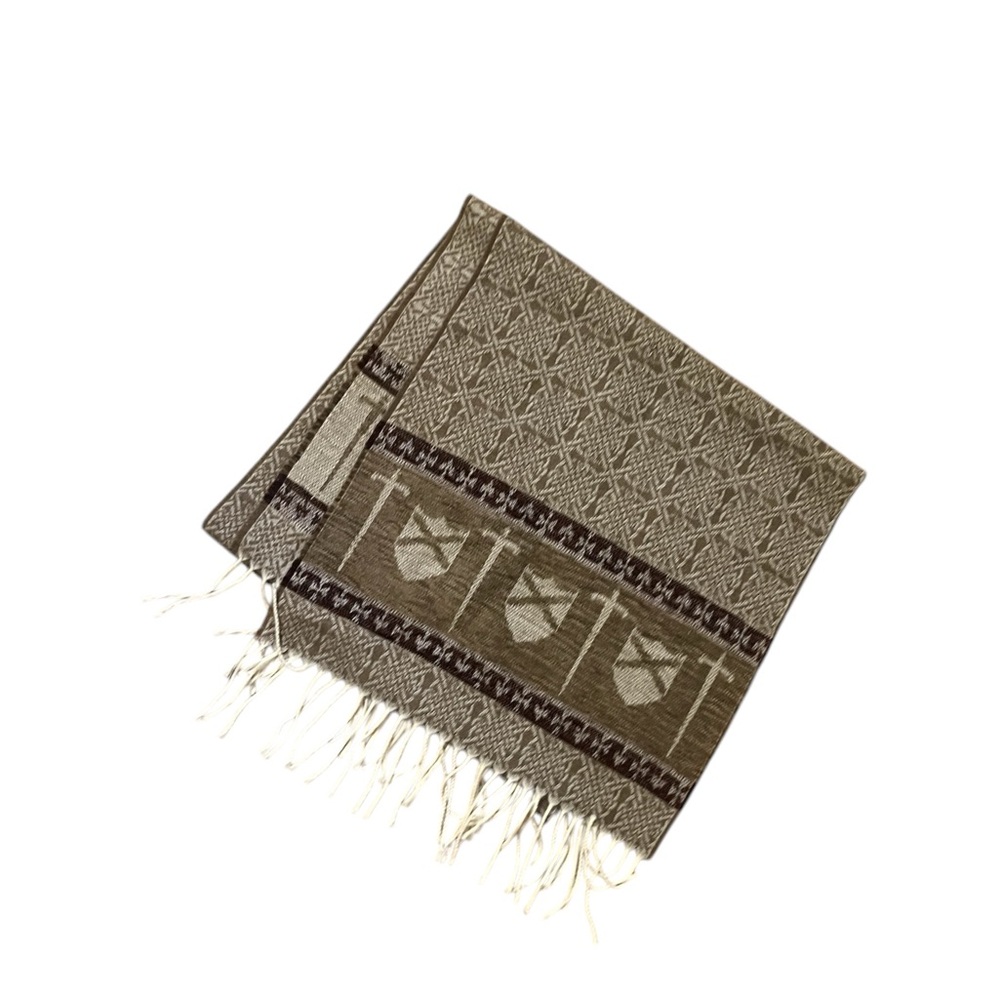 Calzeat of Scotland Scarf Brown cross print